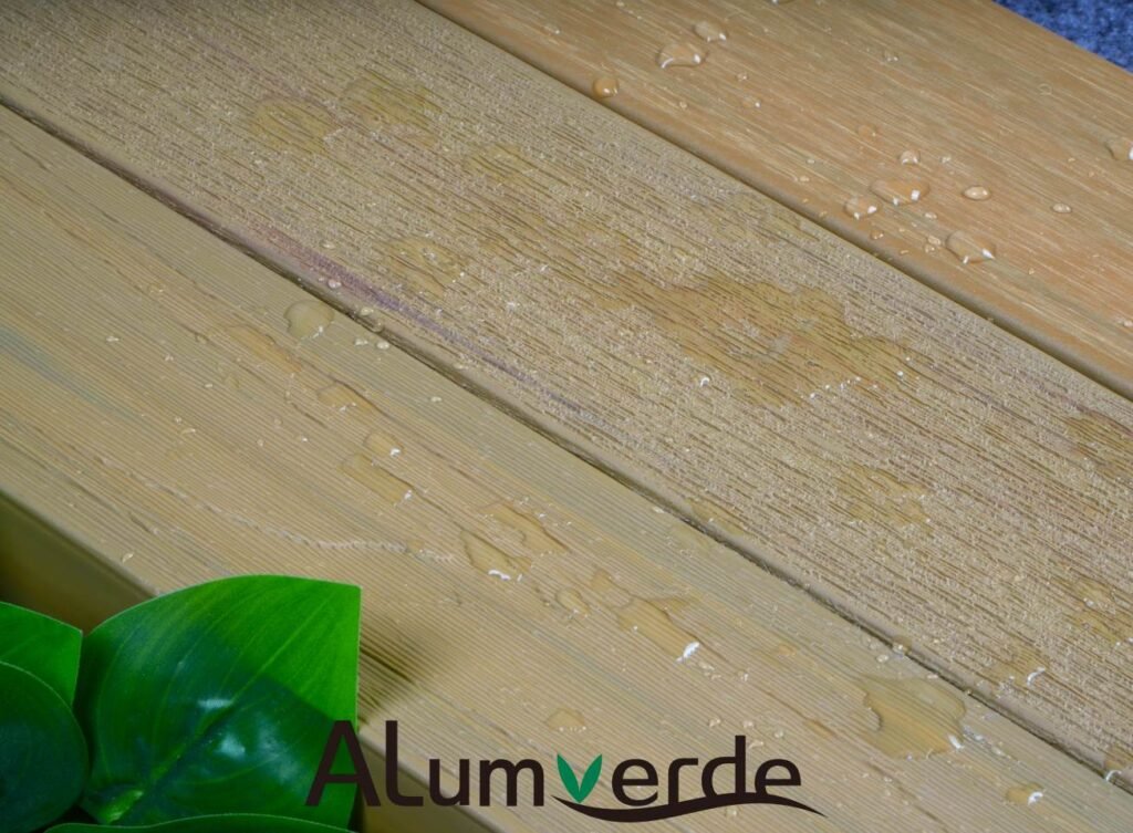 LuxeFlow Decking has built-in paths for water that collect and direct it