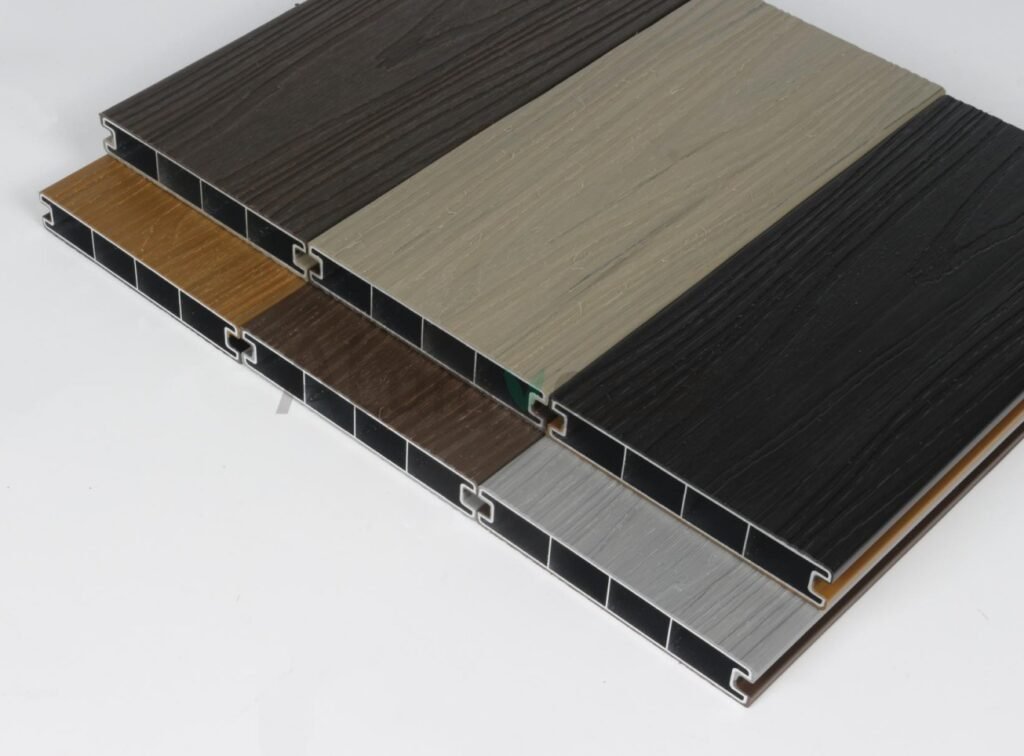 Custom co-extrusion aluminum decking profiles with tailored installation support for landscapes