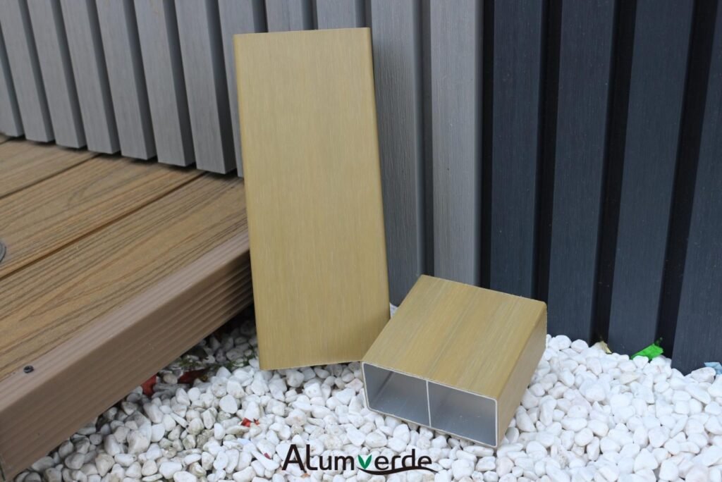 Premium timber-look aluminum overhead ceiling solutions by ALumverde